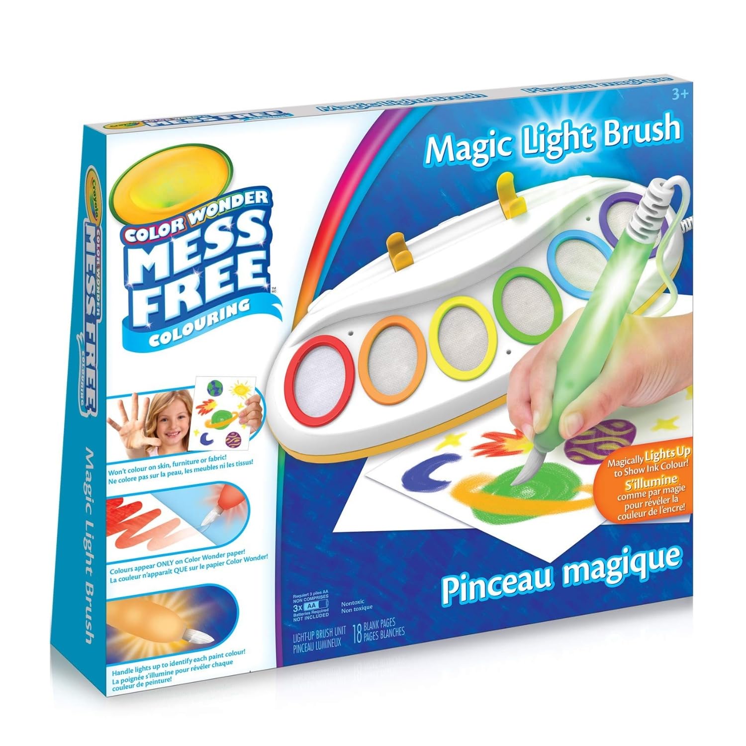 Color Wonder Mess Free Magic Light Brush Multicolor Ink No Spill Painting Pen for Kids Reusable Magic Drawing Brush Toy Safe & Creative Art Activity Set