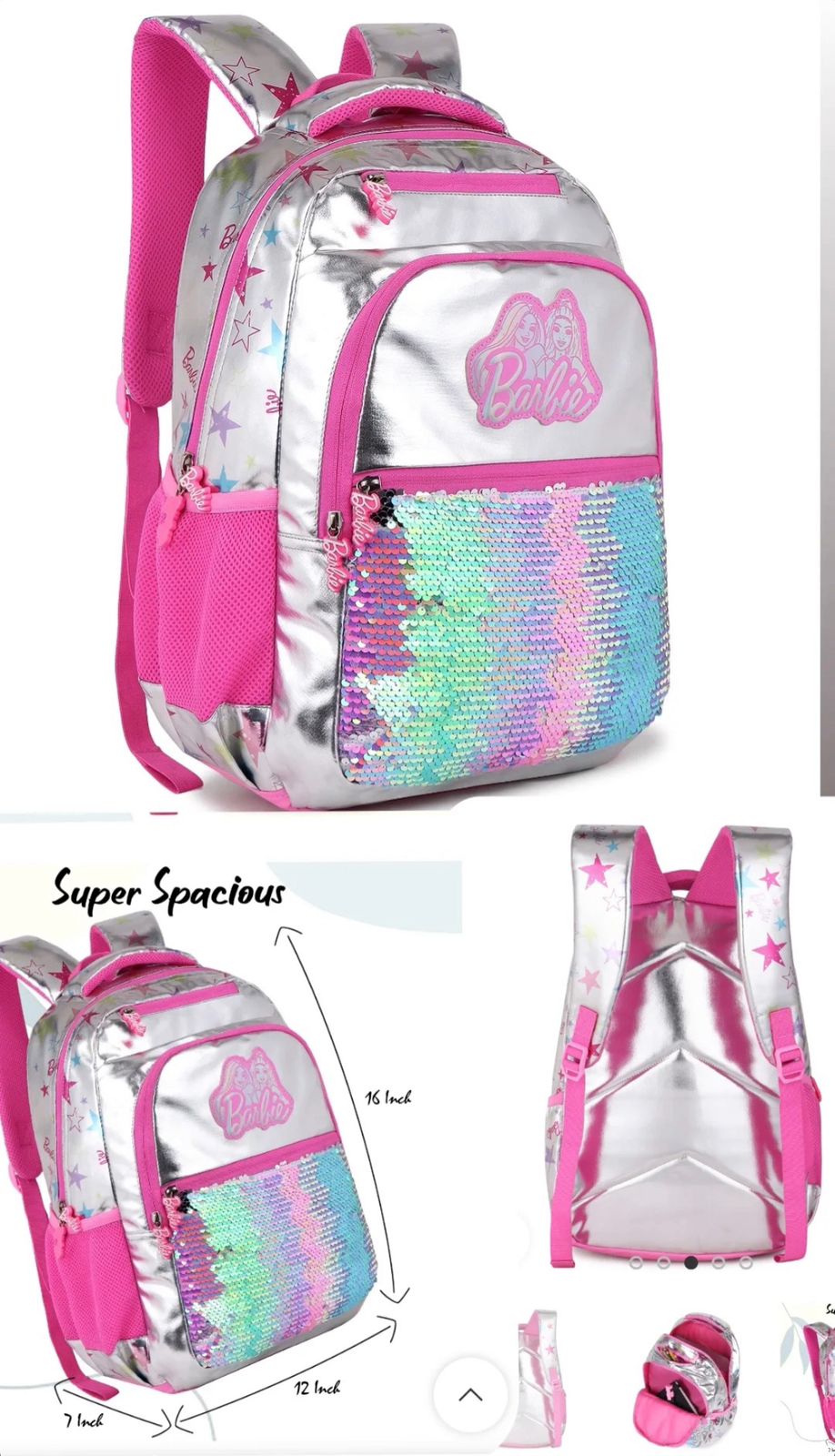 HOTSHOT Barbie School Bag For Kids Bag 16 Inch Girls