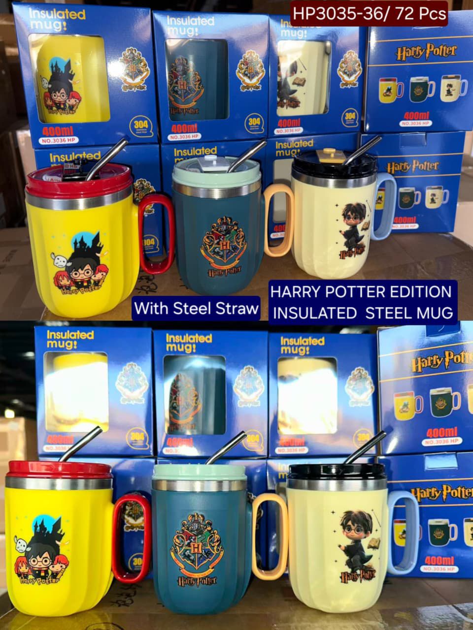Insulated Mug with Lid and Straw | Stainless Steel Travel Coffee Mug for Harry Potter Fans | Leak Resistant