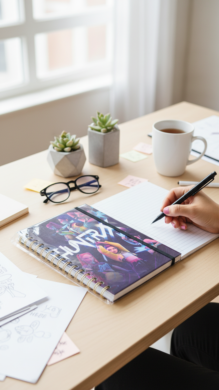 Huntrix Spiral Notebook – K-Pop Demon Hunters Inspired Journal